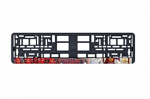 Рамка автомобильного номера УФ-печать Автостандарт черная "Хоккей"