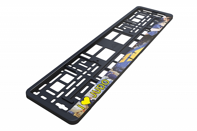 Рамка автомобильного номера УФ-печать Автостандарт черная "Дзюдо"
