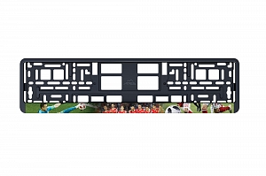 Рамка автомобильного номера УФ-печать Автостандарт черная "Футбол"